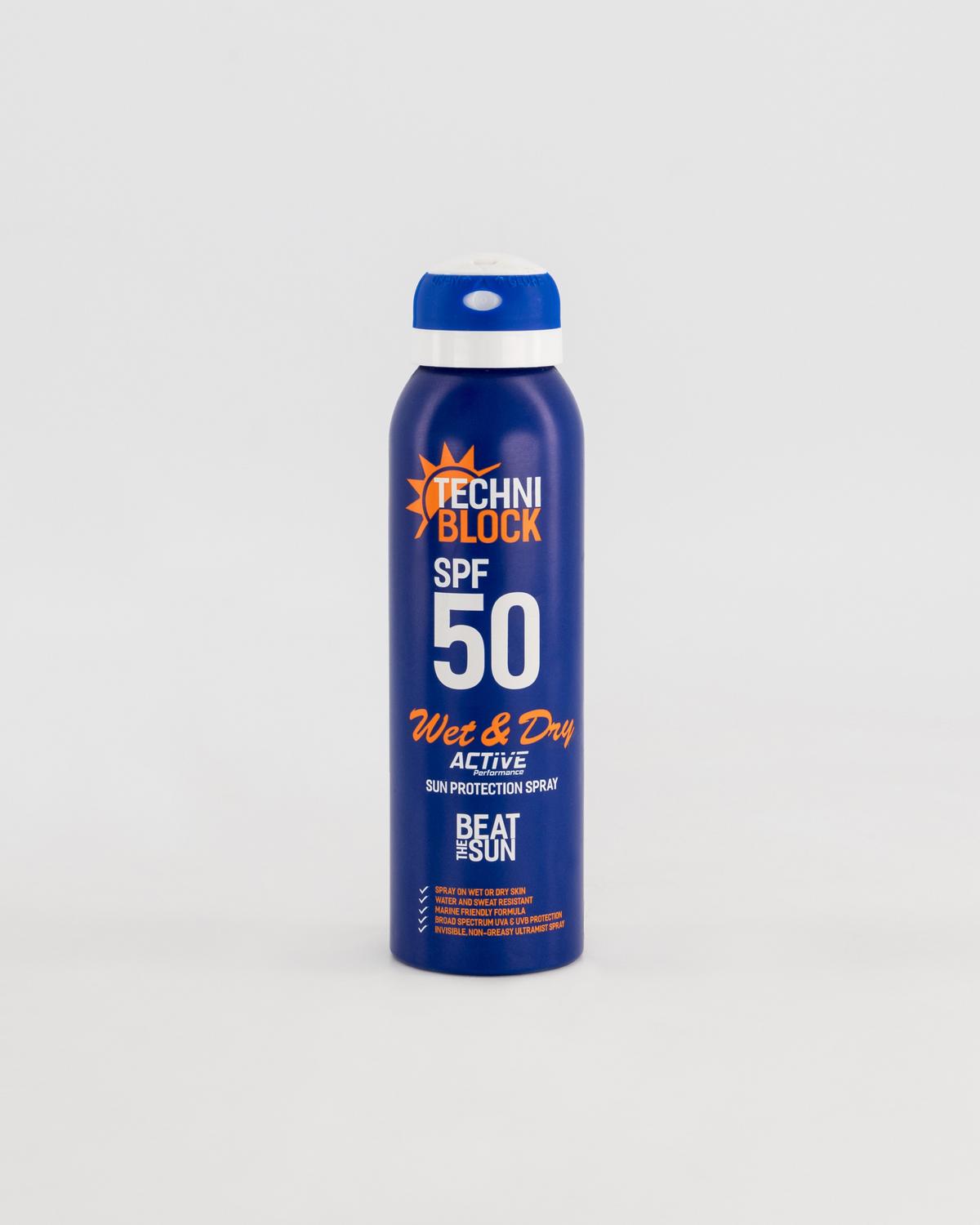 Techniblock SPF50 Sunblock Spray 150ml Water-Resistant