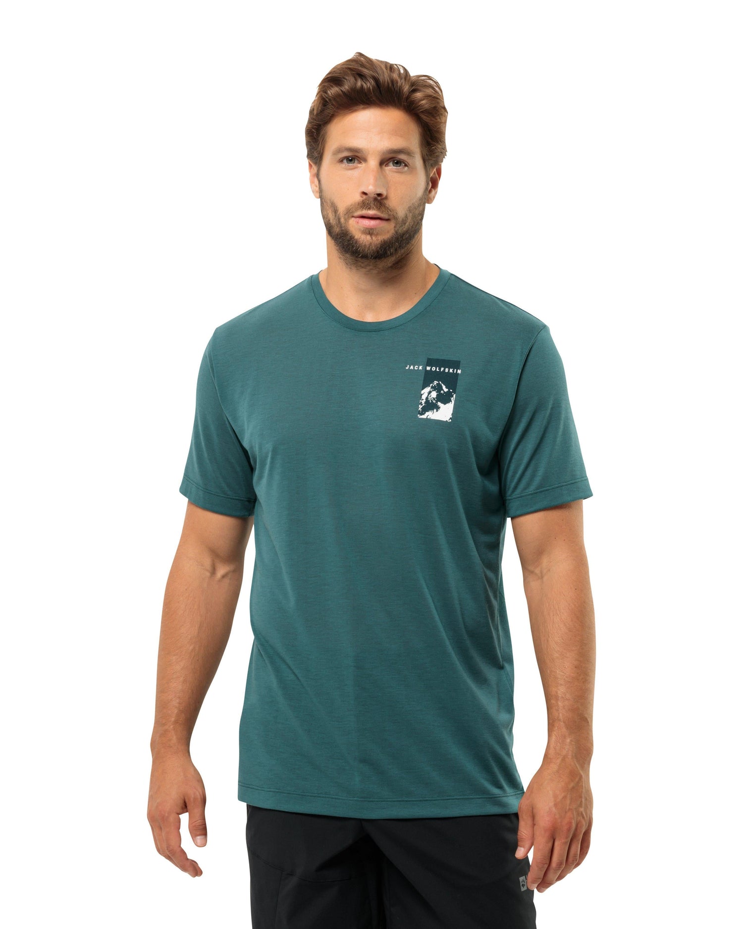 Jack Wolfskin VONNAN Graphic Short-Sleeve T-shirt Anti-Odour Green
