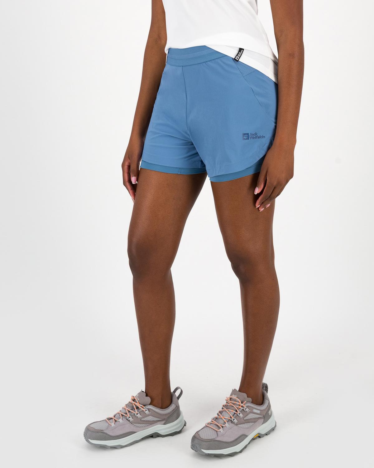 Jack Wolfskin Women’s Prelight 2-in-1 Shorts Mid Blue