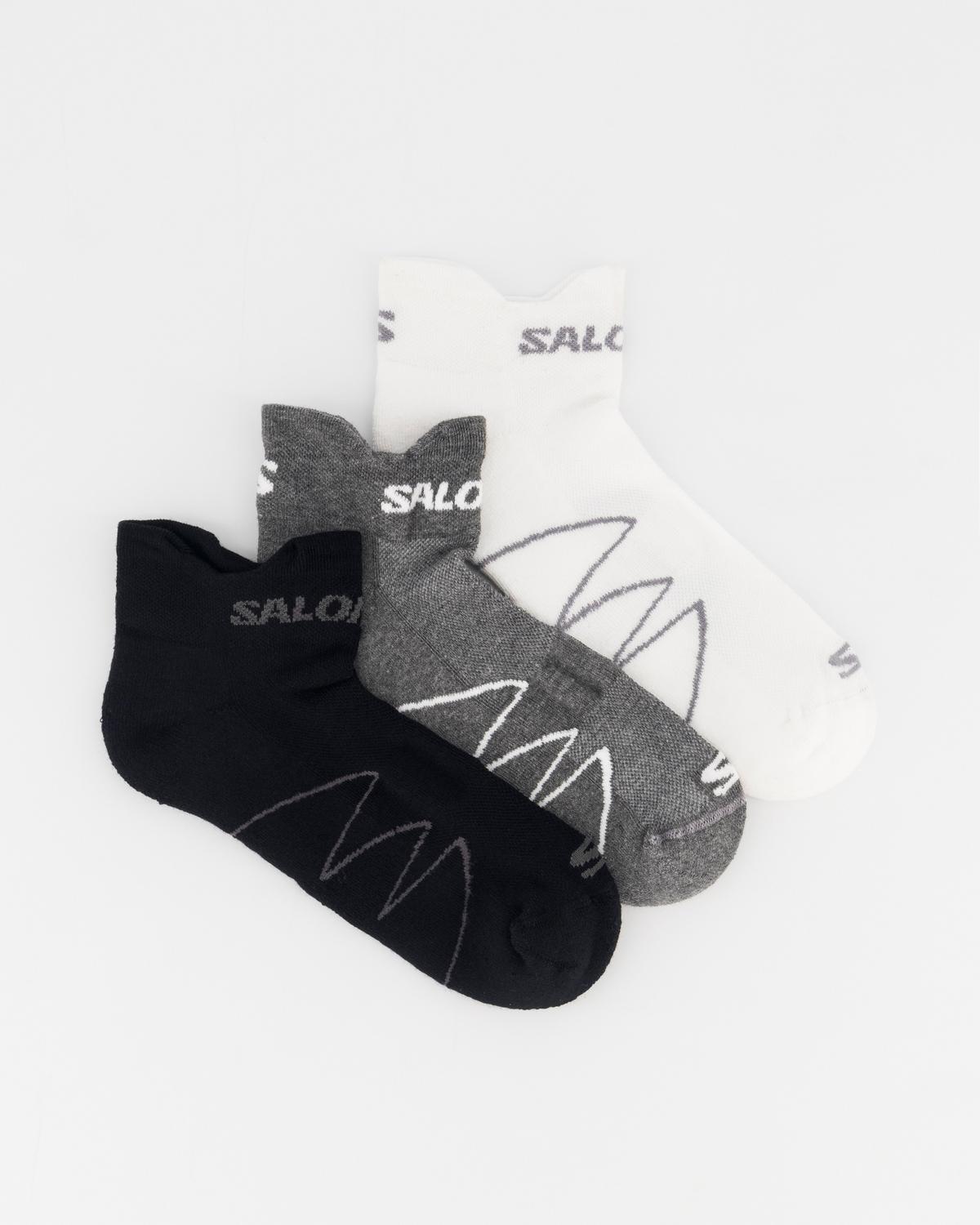 Salomon XA Sonic Socks 3 Pack Cushioned Ankle Black