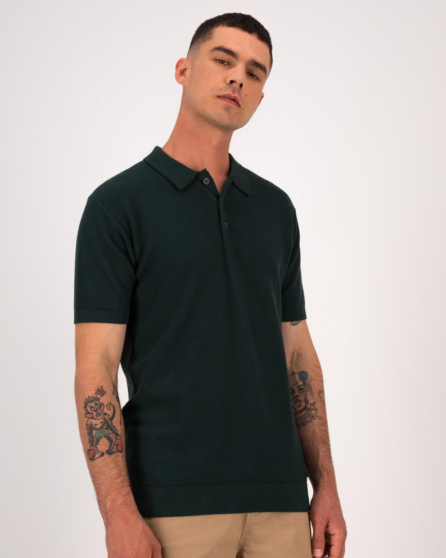 Old Khaki Men's Channing Knit Golfer Cotton Short Sleeve Shirt
