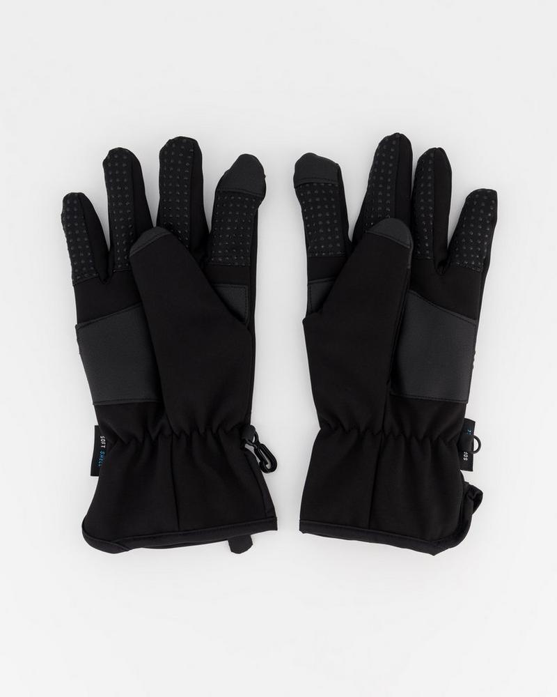 K-Way Touch Softshell Thinsulate Gloves Men's Outdoor Winter Wear Black