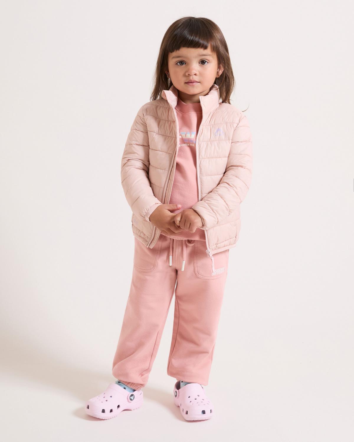 K-Way Kids Blossom Crew Neck Track Top Cotton Stretch Rose