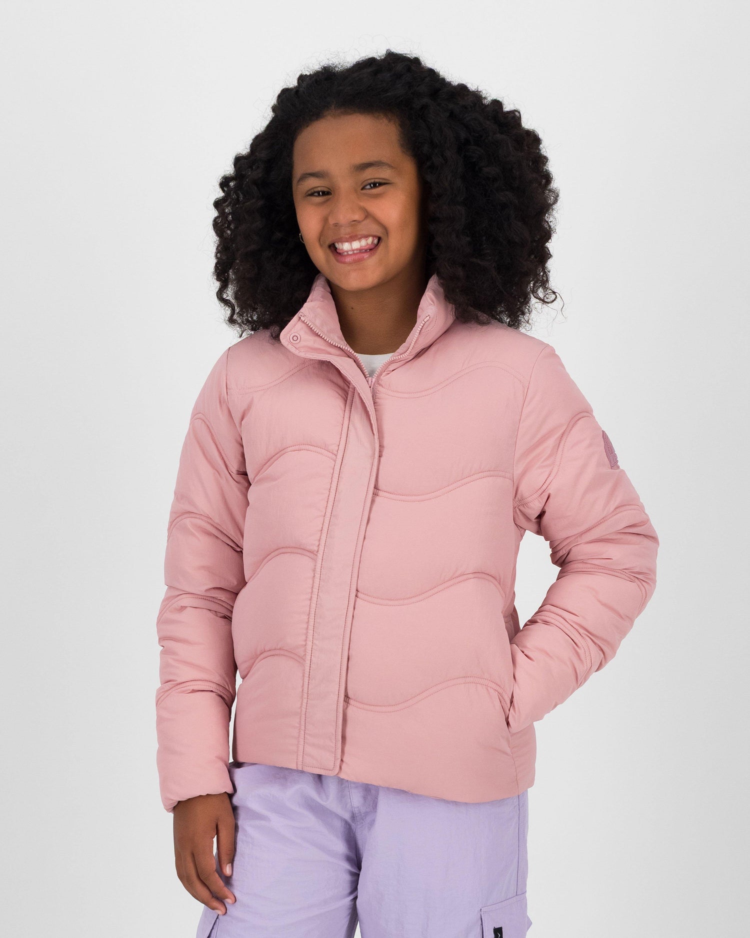 K-Way Youth Sadie Quilted Insulated Puffer Jacket Pink