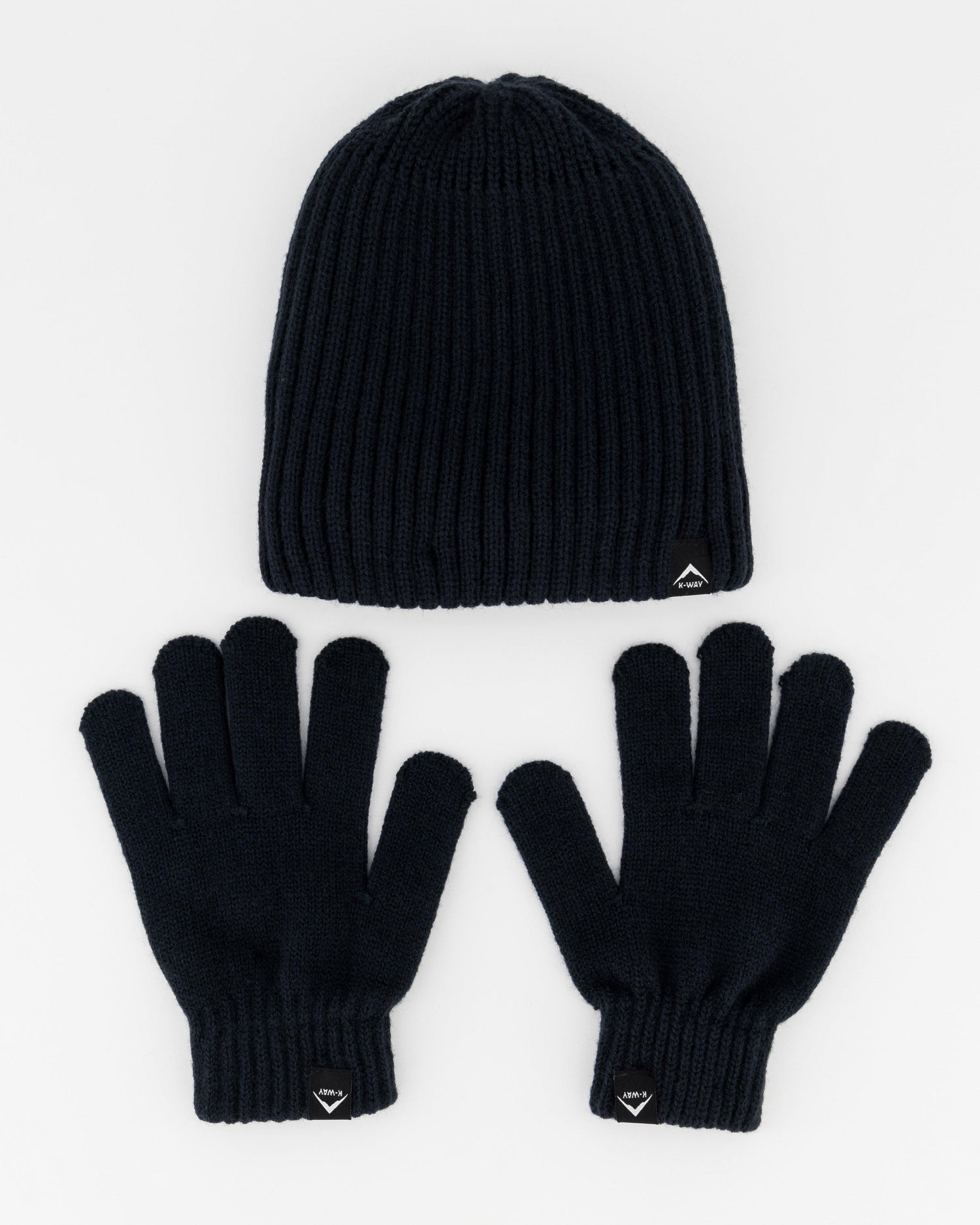 K-Way Kids Beanie and Glove Set Warm Winter Accessories Navy