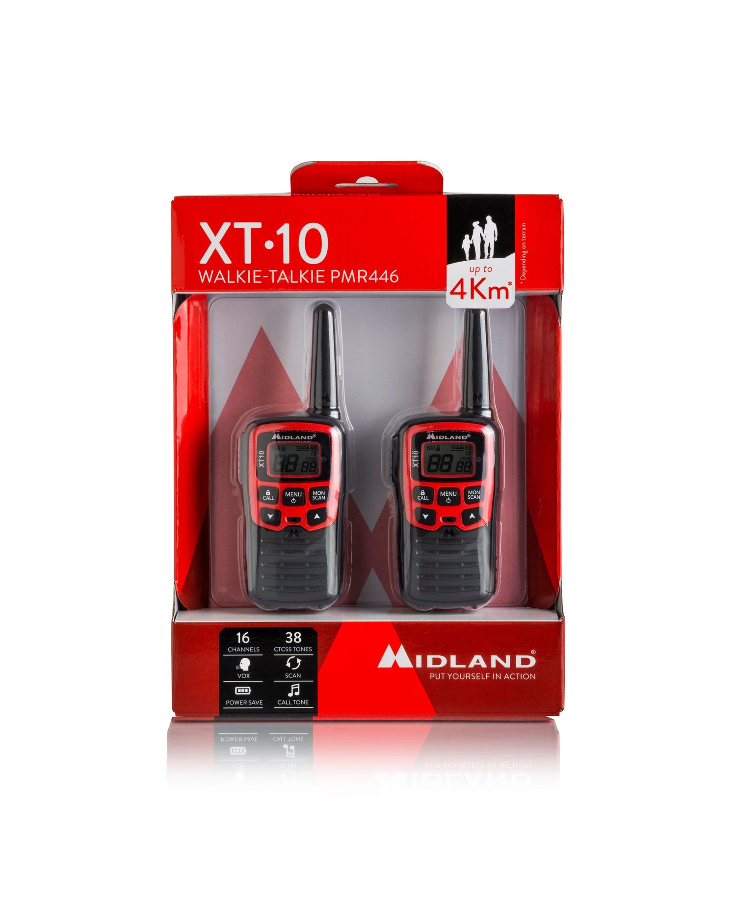 Midland XT10 Two Way Radio Red
