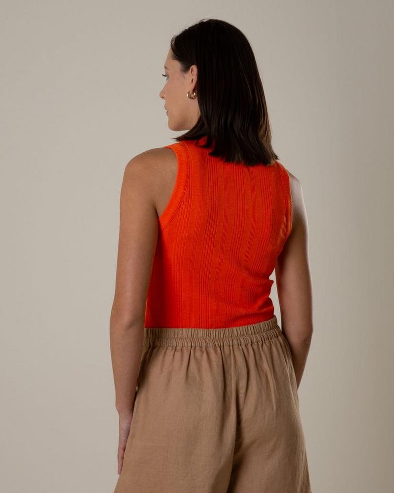 Rare Earth Women's Blossom Rib Tank Top Orange