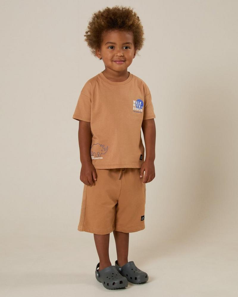 K-WAY Kids Fleece Shorts Midweight Cotton Blend Adjustable Waist