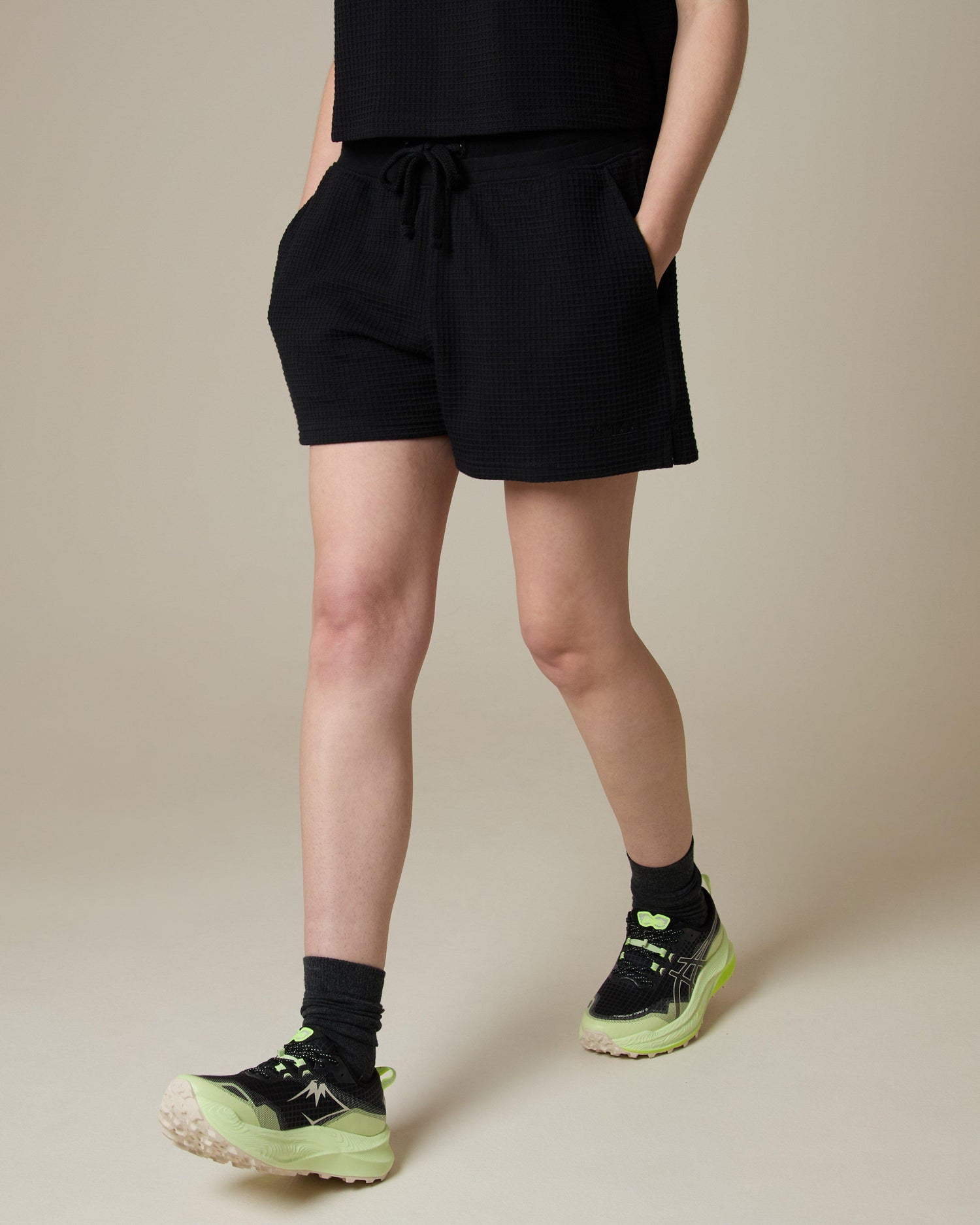 K-Way MMXXI Women's Abigail Fleece Shorts Adjustable Waistband Cotton