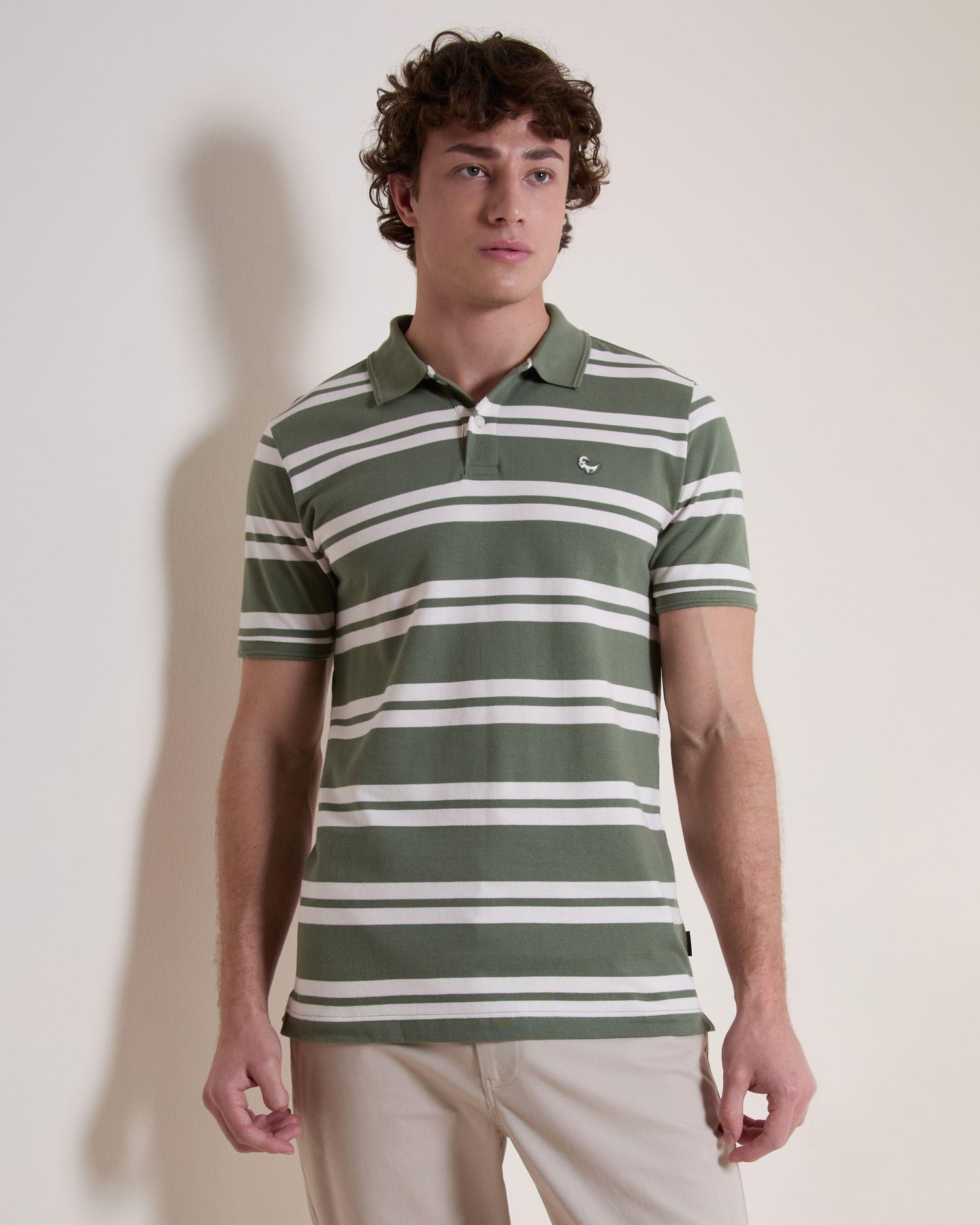 Old Khaki Andrew Striped Golfer Men's Cotton Polo Shirt