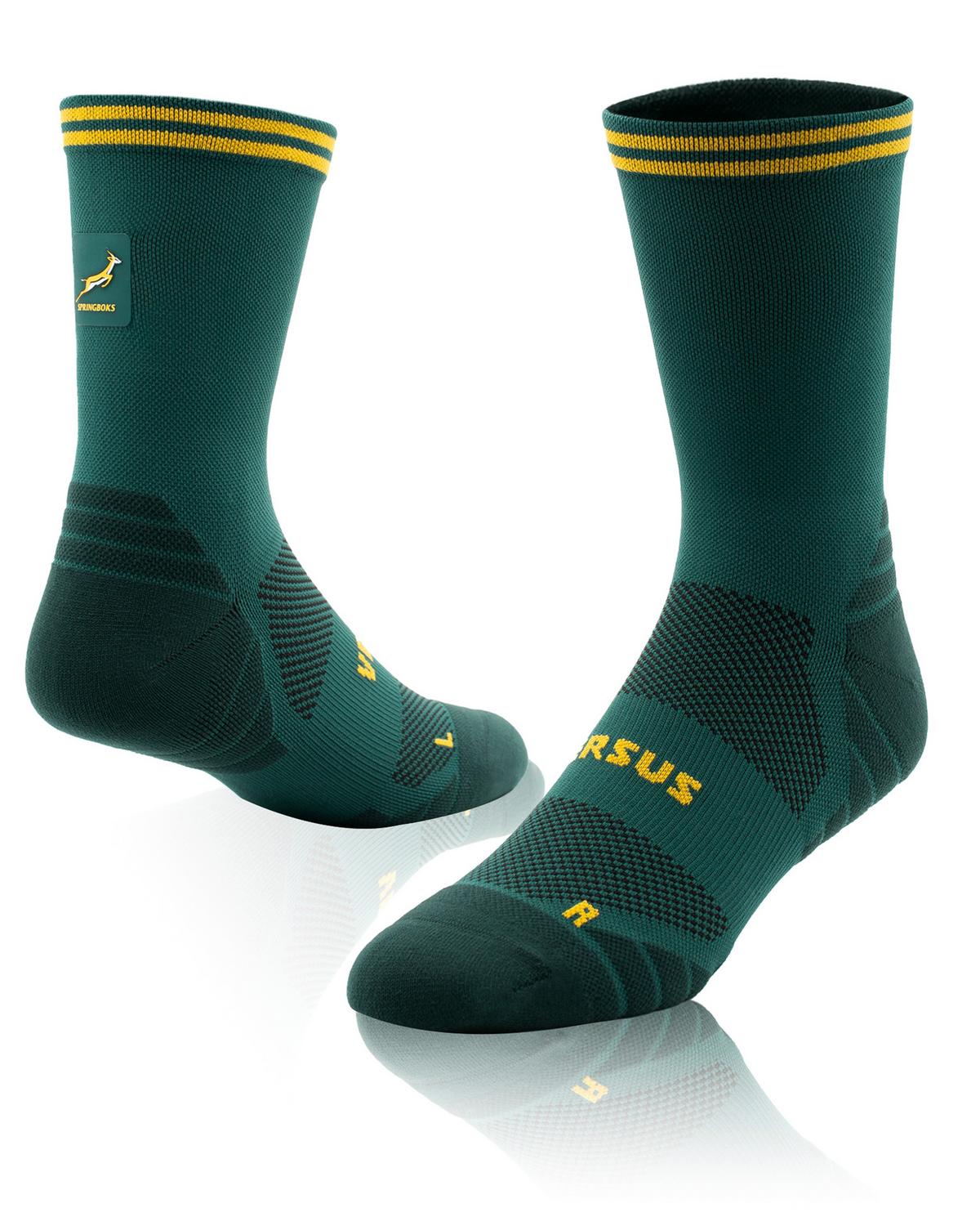 VERSUS Springboks Active Crew Tab Socks Dark Green