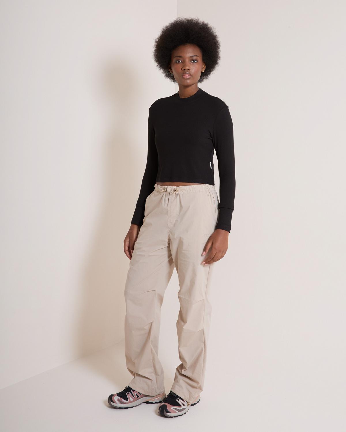 MMXXI Women's Selina Rib Top Black Long Sleeve