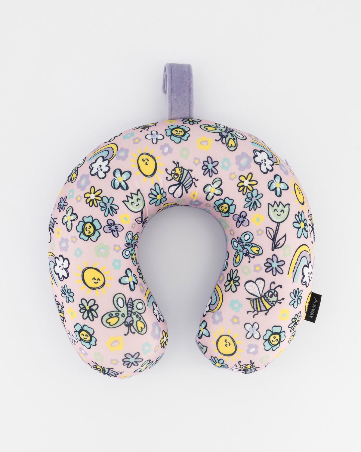 K-Way Kids Printed Travel Pillow Soft Neck Support Travel Accessory