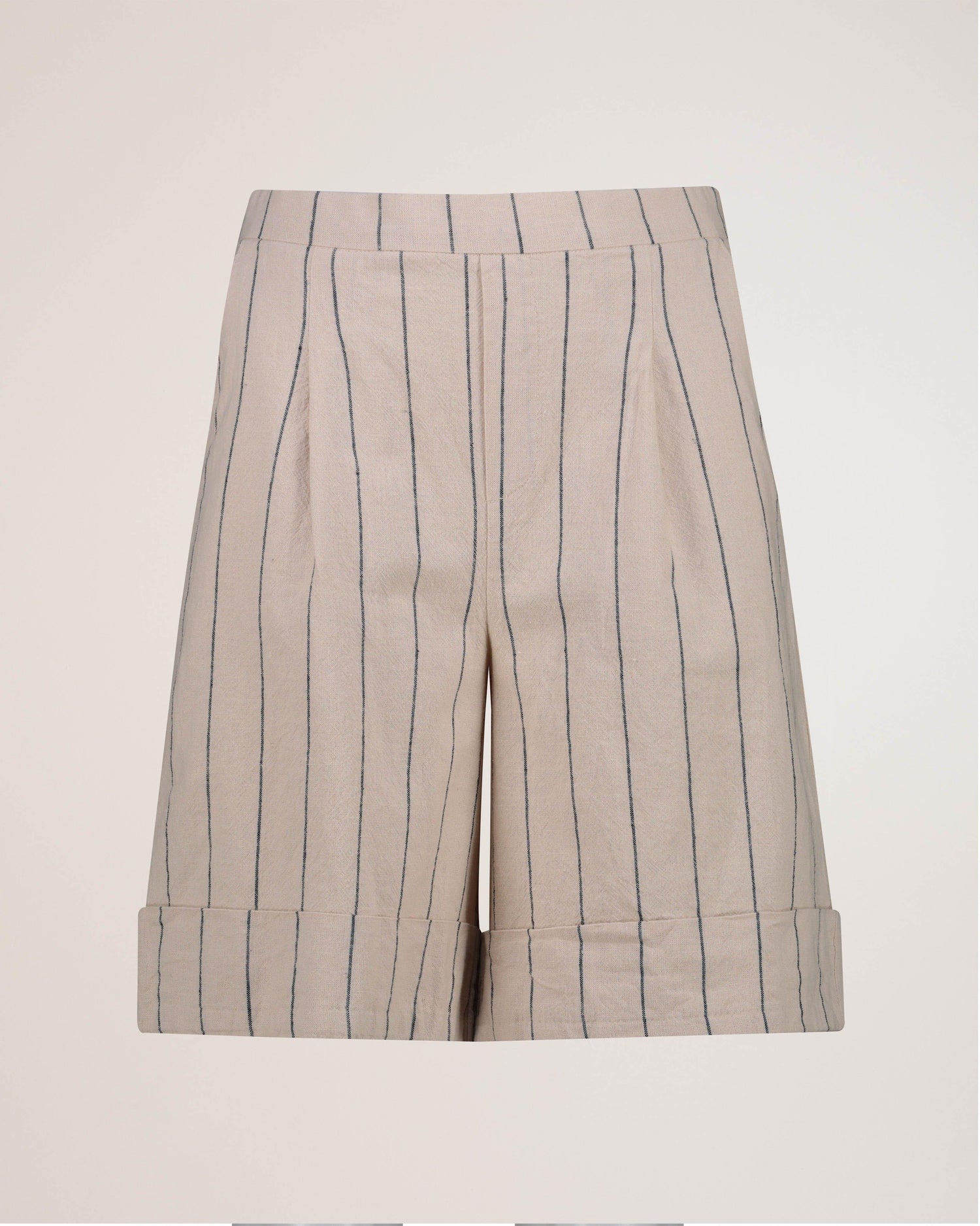 Rare Earth Women’s Abby Striped Shorts Lightweight Linen Blend Milk