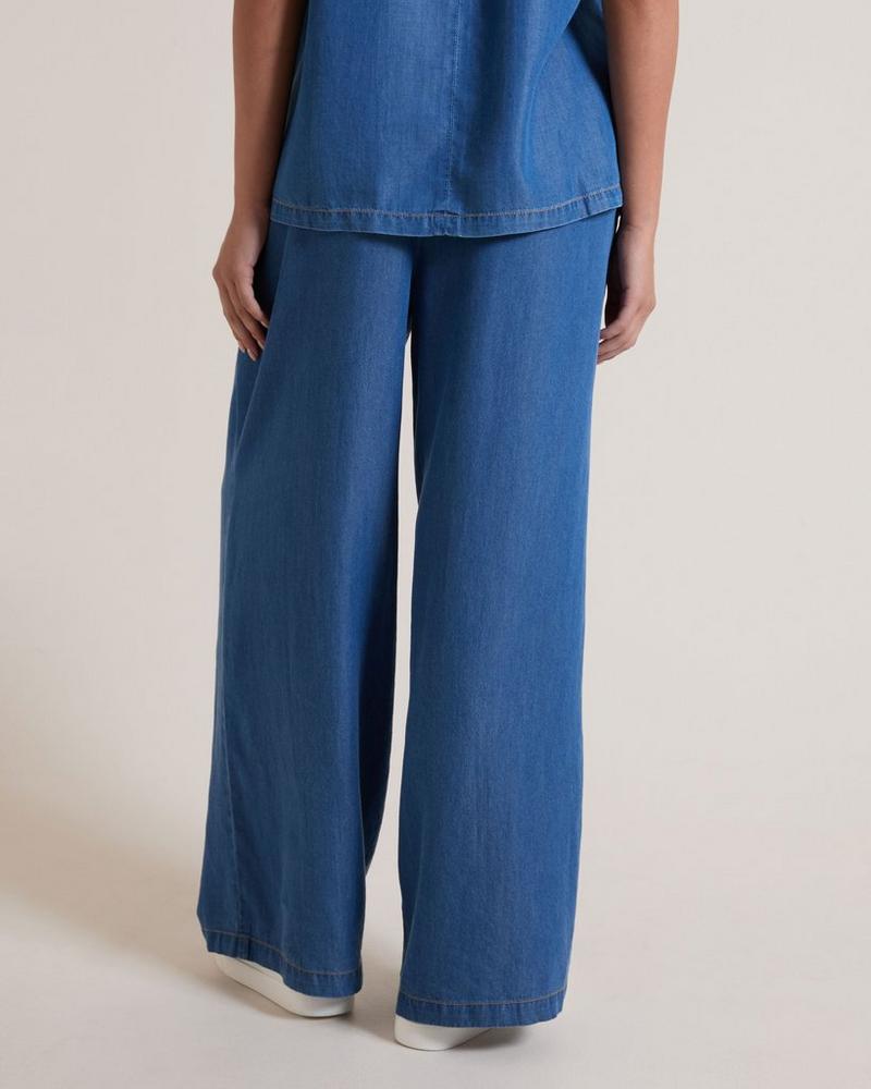 Rare Earth Women's Iris Tencel Wide Leg Pants Indigo