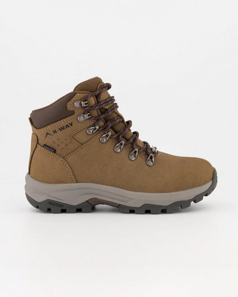 K-Way Performance Alpinemax Leather Waterproof Hiking Boots Stone