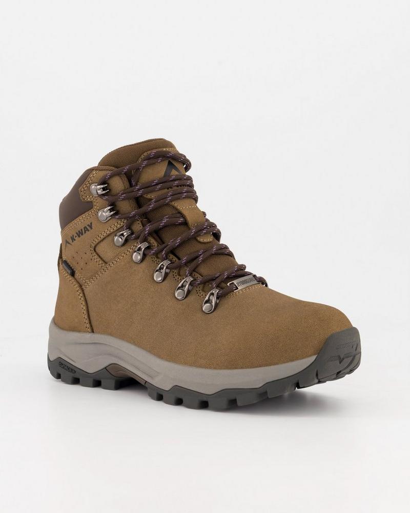 K-Way Performance Alpinemax Leather Waterproof Hiking Boots Stone
