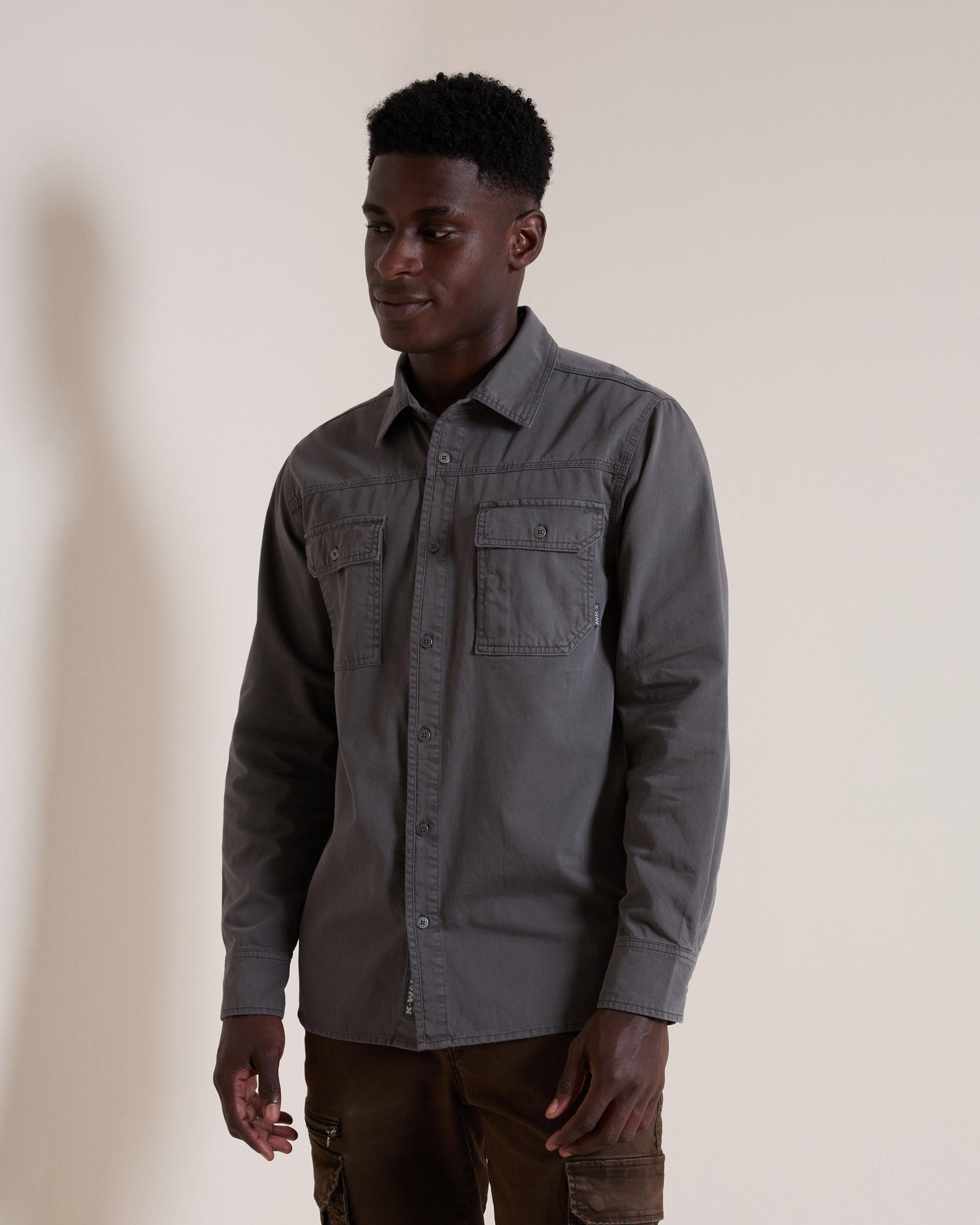 K-Way Elements Men's Long-Sleeve Cotton Twill Shirt