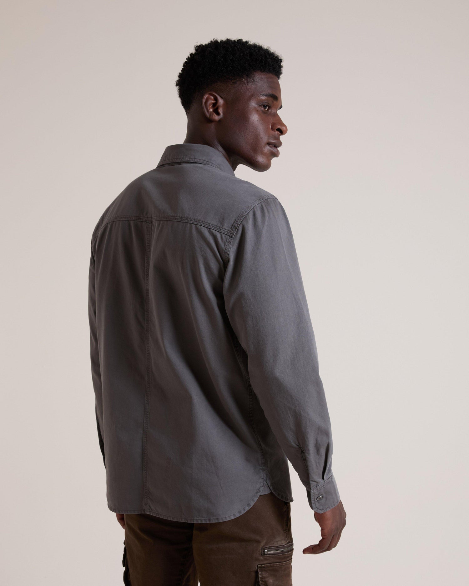 K-Way Elements Men's Long-Sleeve Cotton Twill Shirt