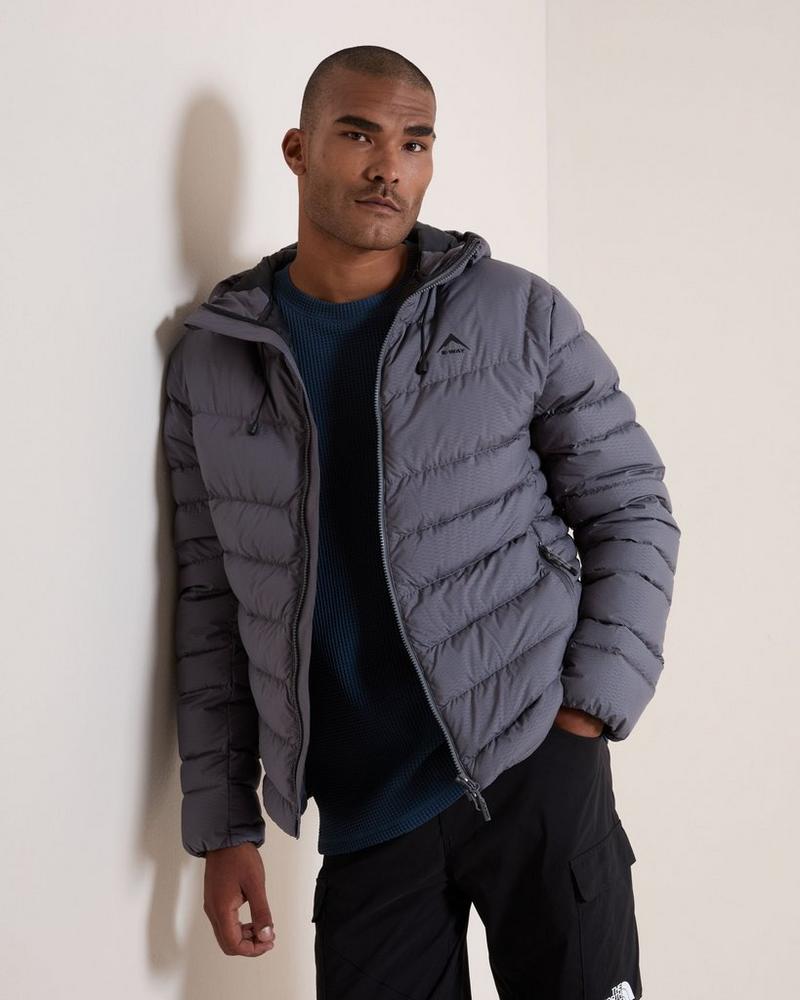 K-WAY Compass Men's Puffer Jacket Thermadown Charcoal