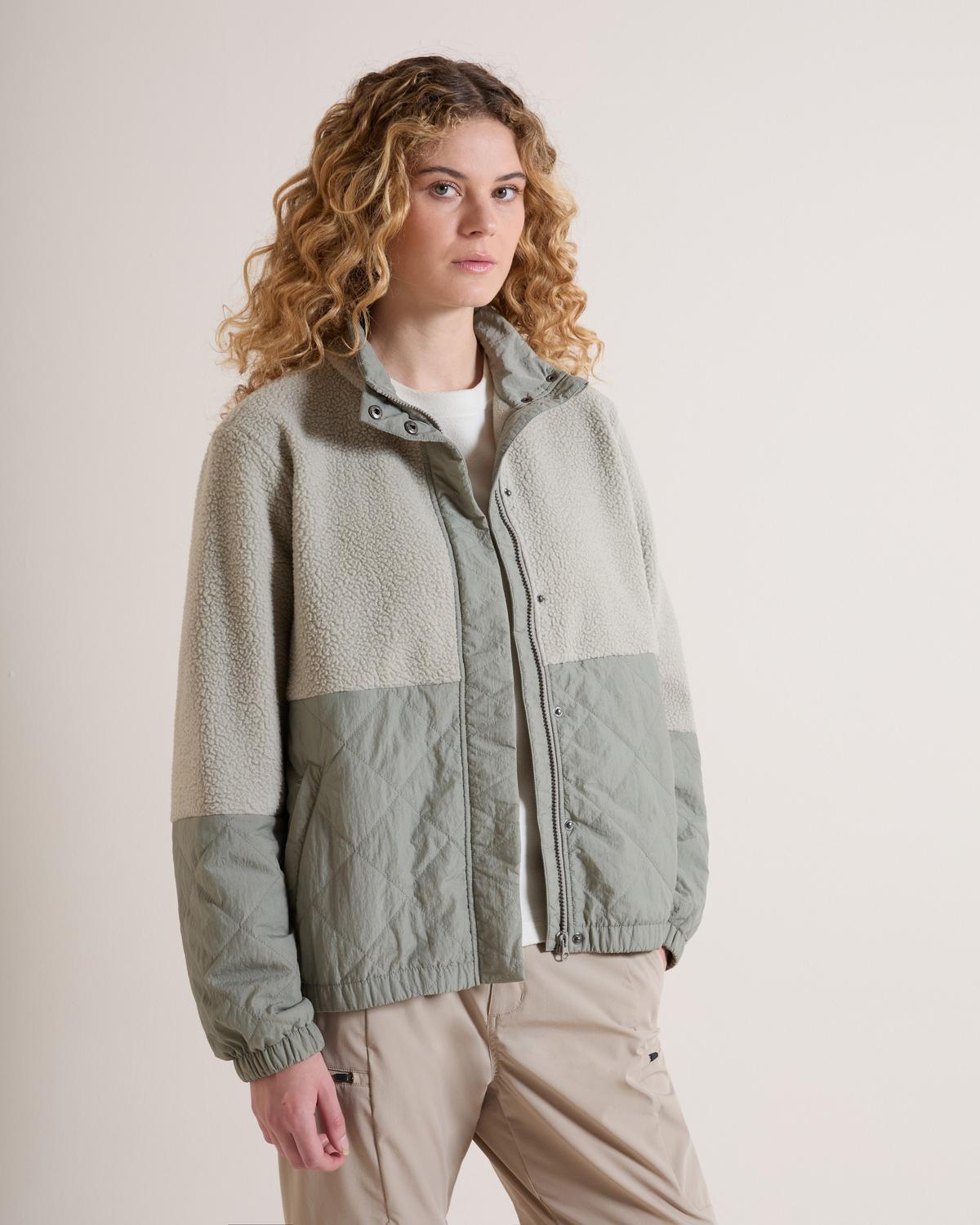 K-WAY Women's Venture Hybrid Borg Fleece Jacket Warm