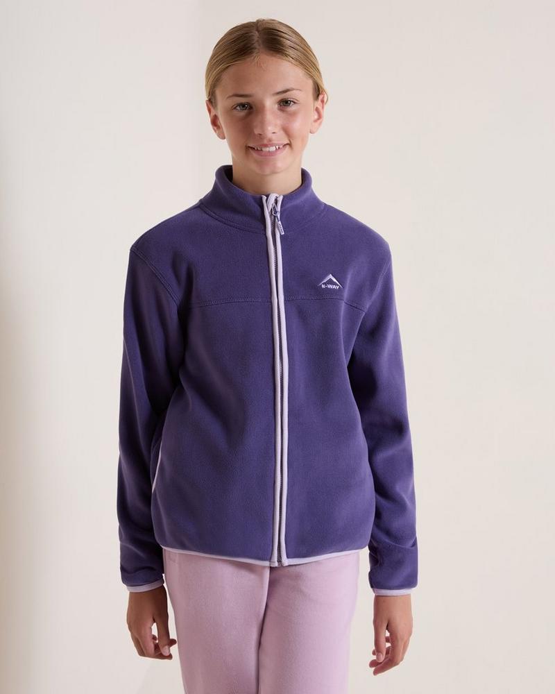 K-Way Youth Wisp Zip-Up Fleece Top Purple