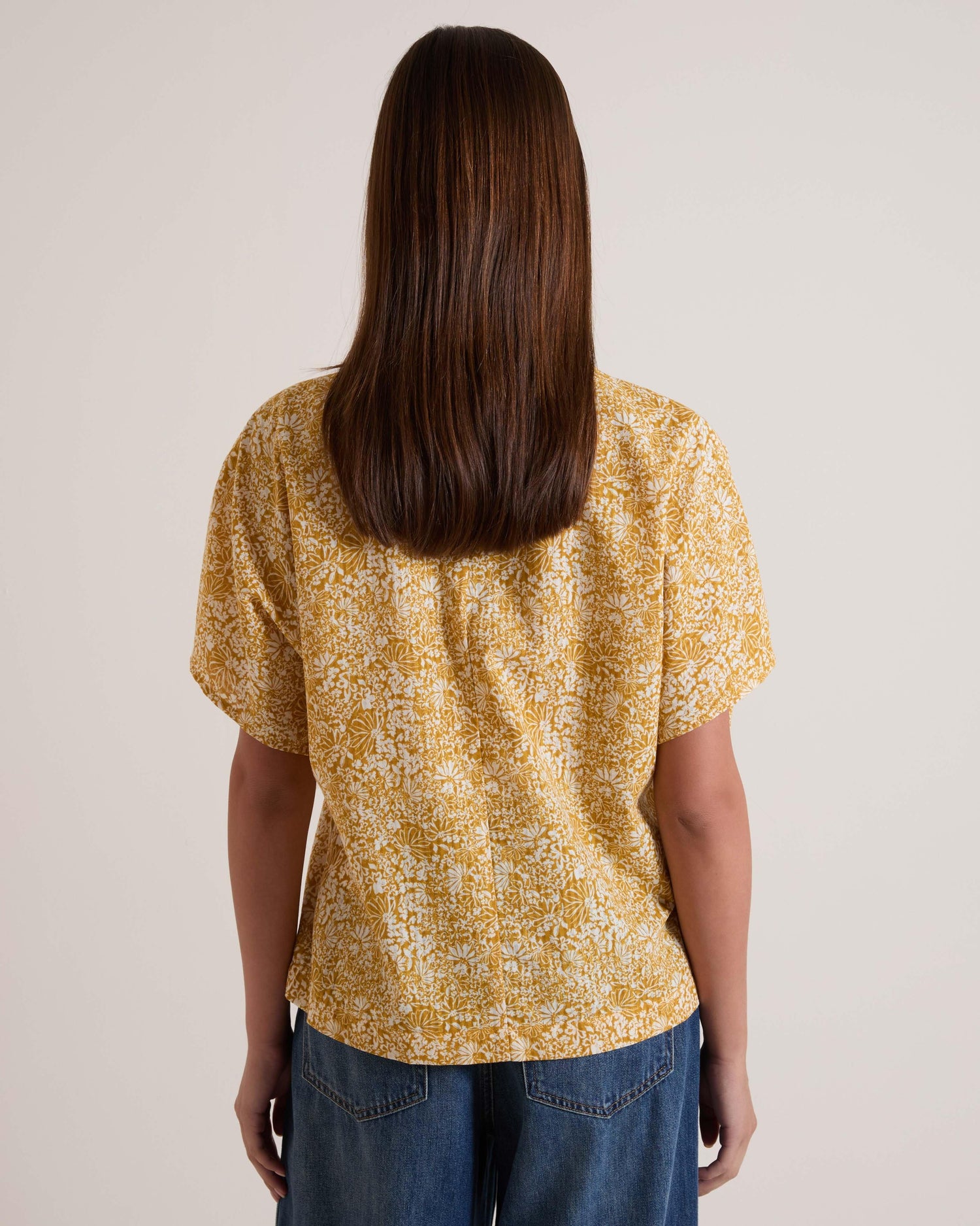 Rare Earth Barley Printed Popover Top Assorted
