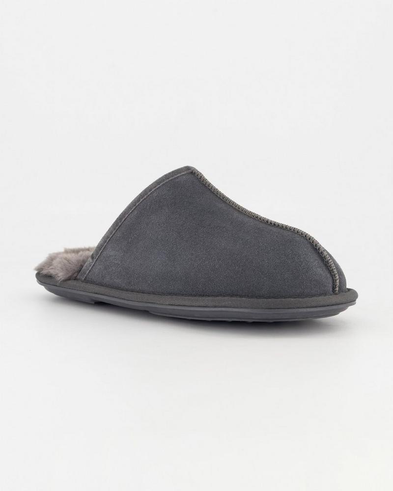 K-Way Elements Coby II Men's Mule Slipper Suede Charcoal