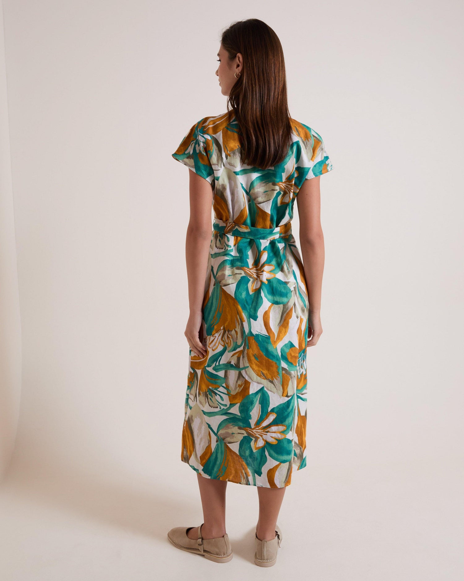 Rare Earth Women’s Marigold Printed Cotton-Linen Dress