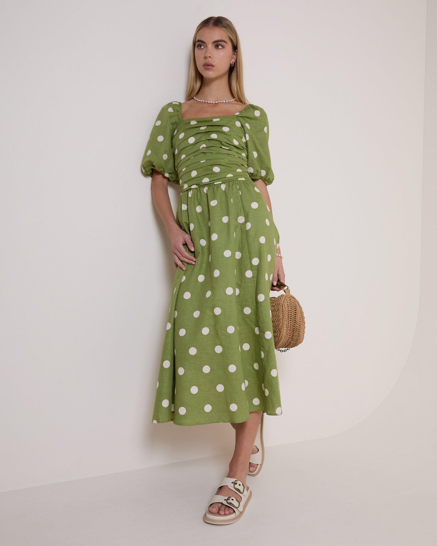 Old Khaki Women's Daphne Puff Sleeve Dress Green