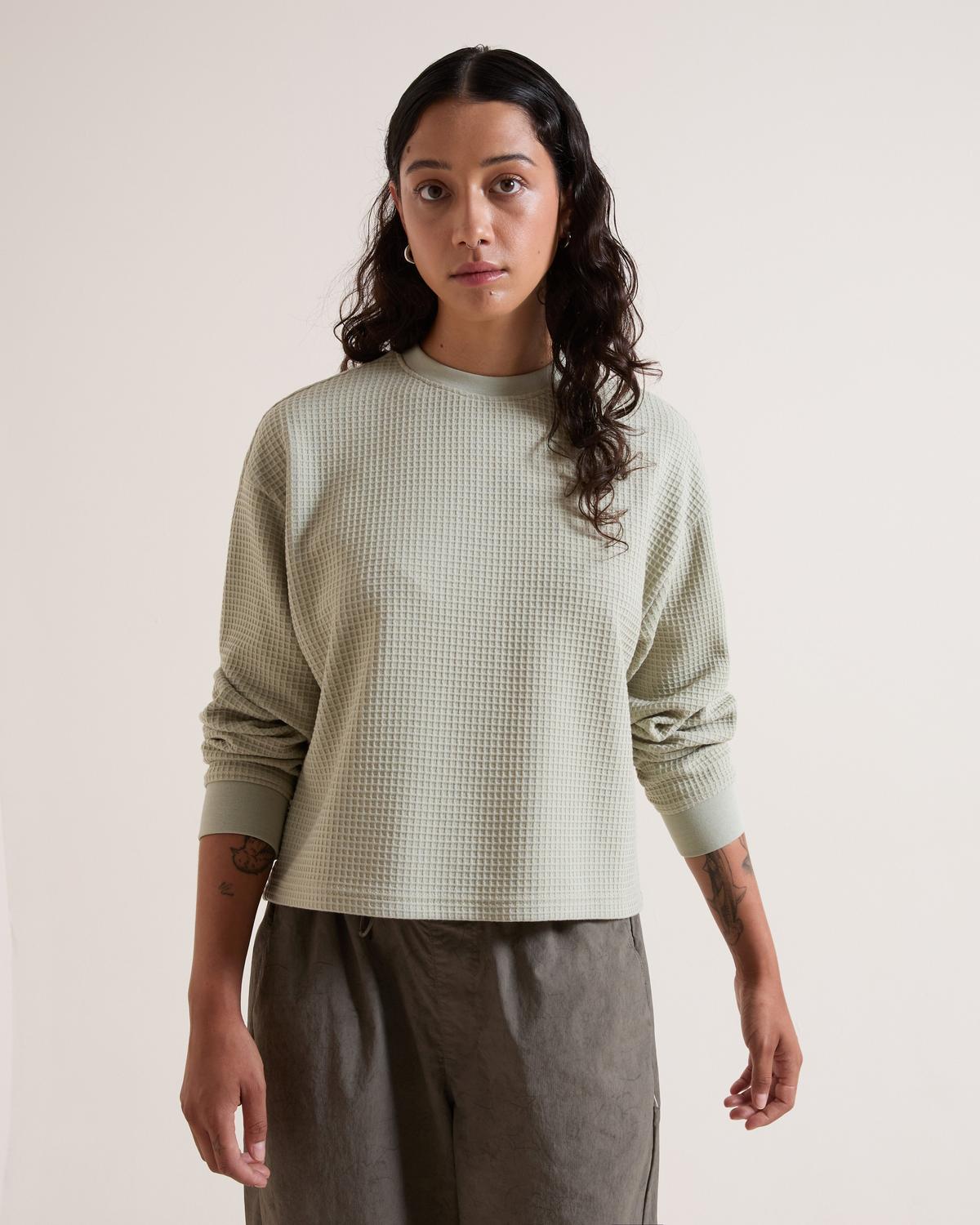 K-Way Performance Storms Waffle Long-Sleeve Shirt Women's Relaxed Fit