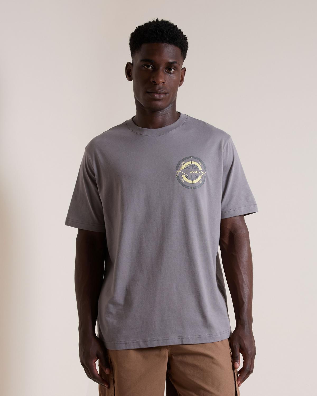 K-Way Elements Cumpas Cotton Crew Neck T-Shirt Light Grey