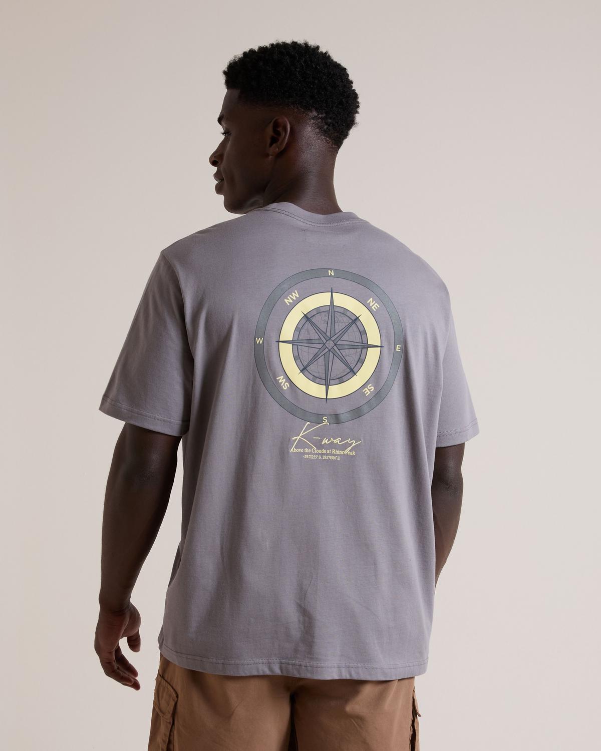 K-Way Elements Cumpas Cotton Crew Neck T-Shirt Light Grey