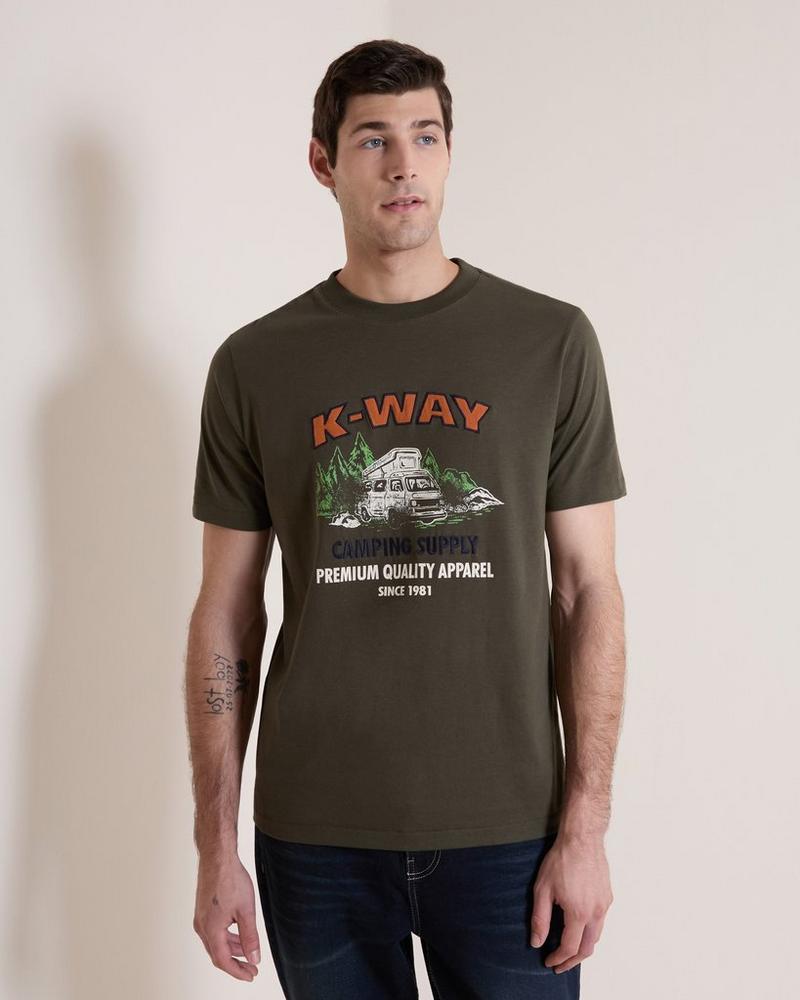 K-Way Elements Men's Camp Heritage T-Shirt Dark Olive