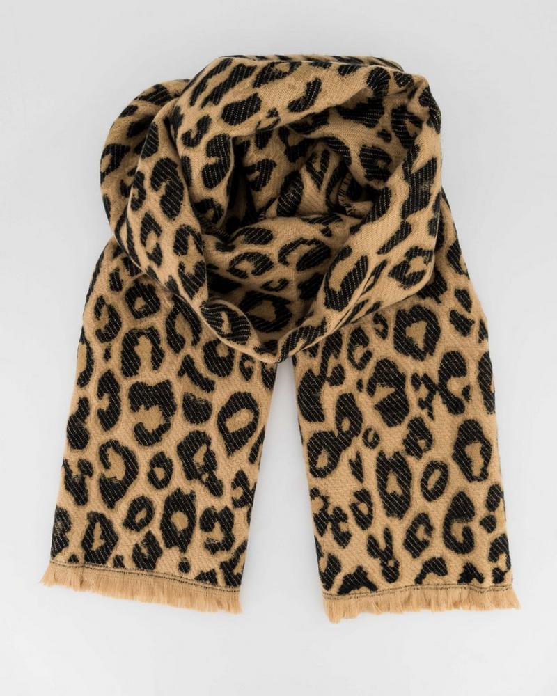 Old Khaki Lola Animal Print Scarf Brown