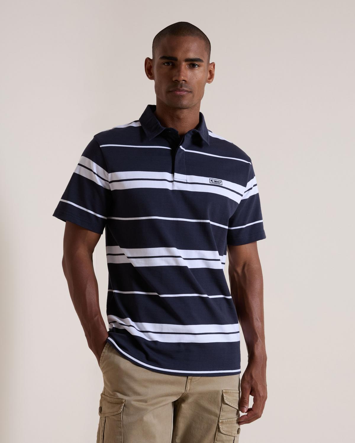 K-Way Elements Striped Cotton Rugby Golfer