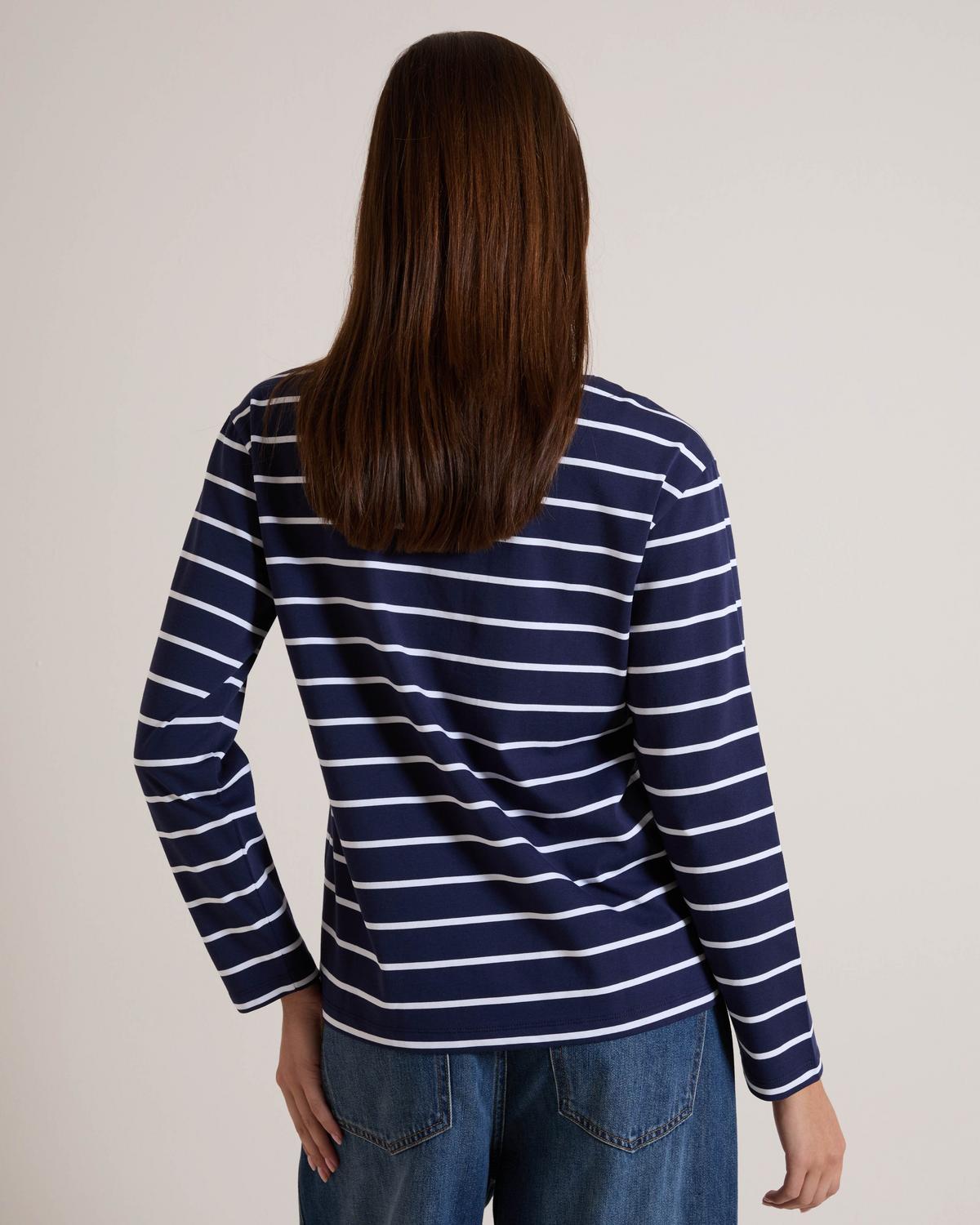 Rare Earth Trishula Boatneck Long-Sleeve T-Shirt Women's Navy