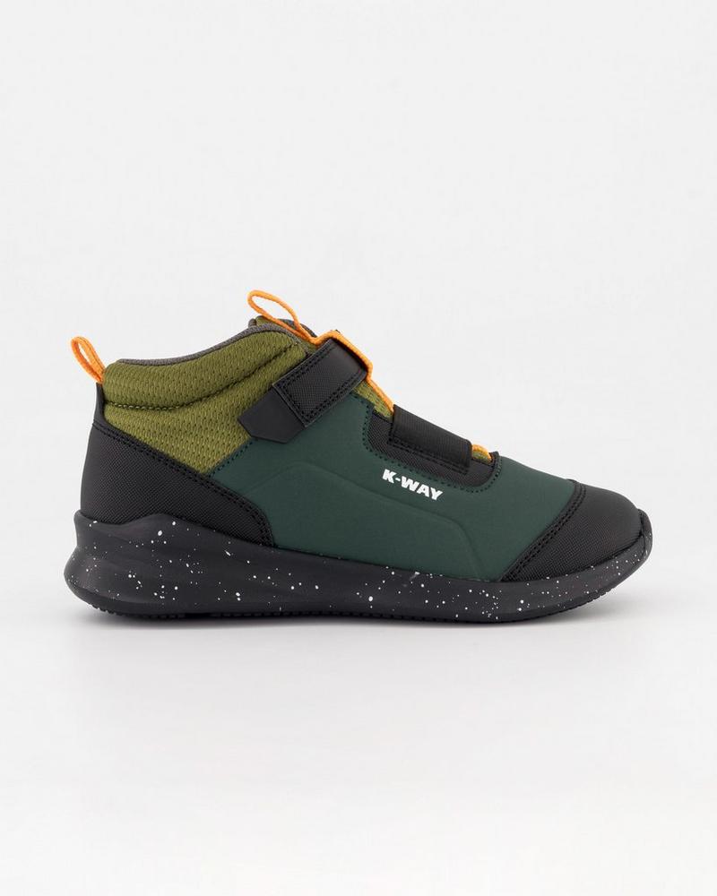 K-Way Kids and Youth Durable Rain Sneakers Olive