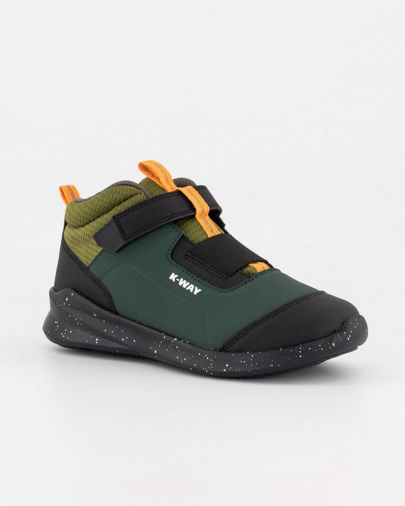 K-Way Kids and Youth Durable Rain Sneakers Olive