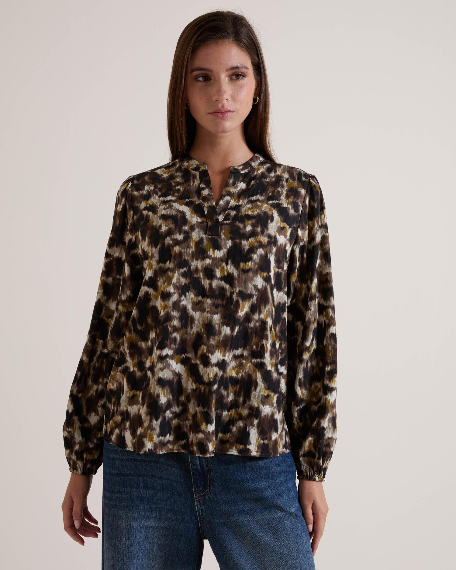 Rare Earth Mayflower Women's Blouse Mandarin Collar