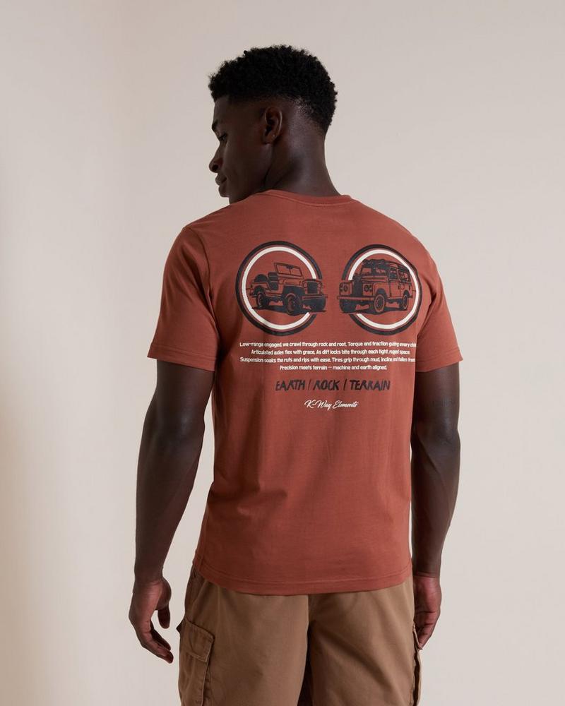 K-Way Elements Men's Terrain Graphic T-Shirt Rust