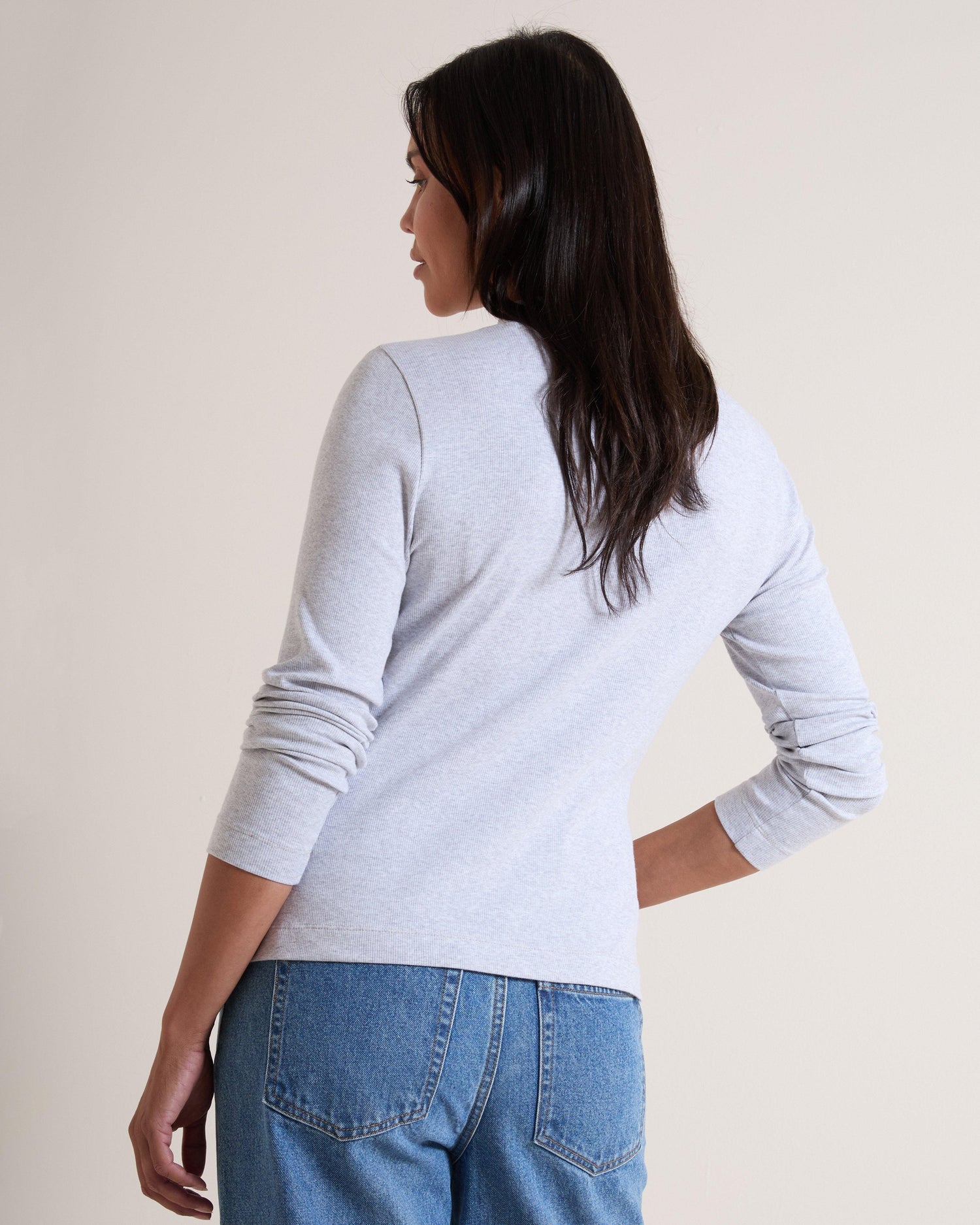 Rare Earth Women's Rose Ribbed Funnel Neck Long Sleeve Top