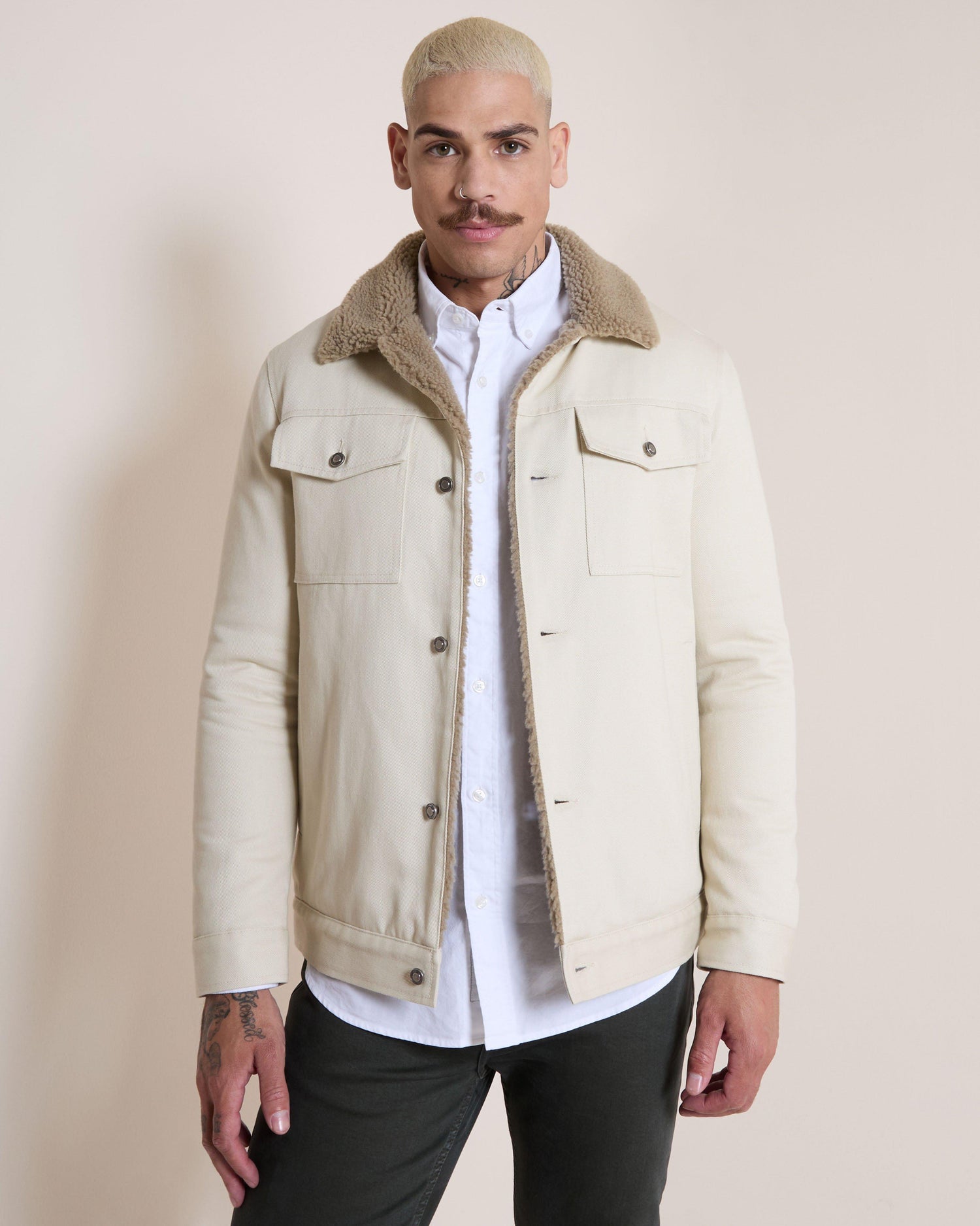 Old Khaki Men's Cyrus Borg Jacket Casual Cotton Stone