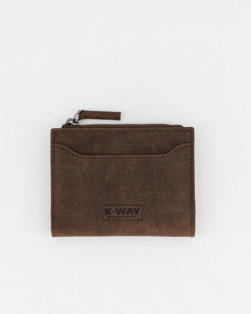 K-Way Elements Benin Men’s Leather Bi-Fold Wallet Brown