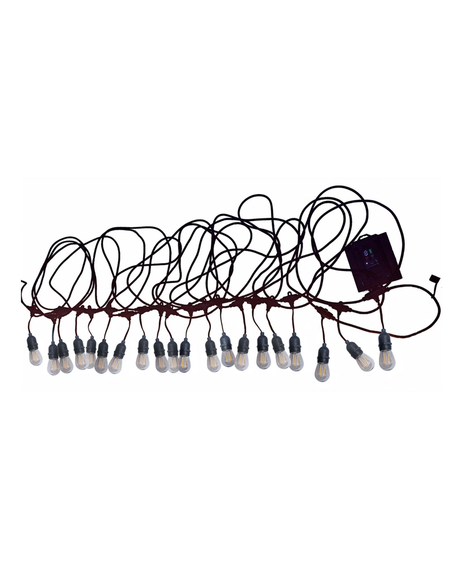 Zartek 20m Solar Festoon String Lights 500 Lumens Black