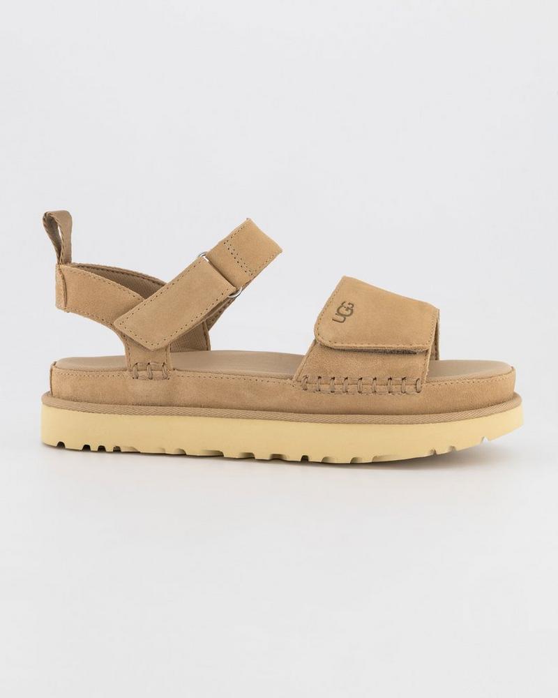 UGG Women’s Goldenstar Sandals Suede Adjustable Strap Comfortable Footwear