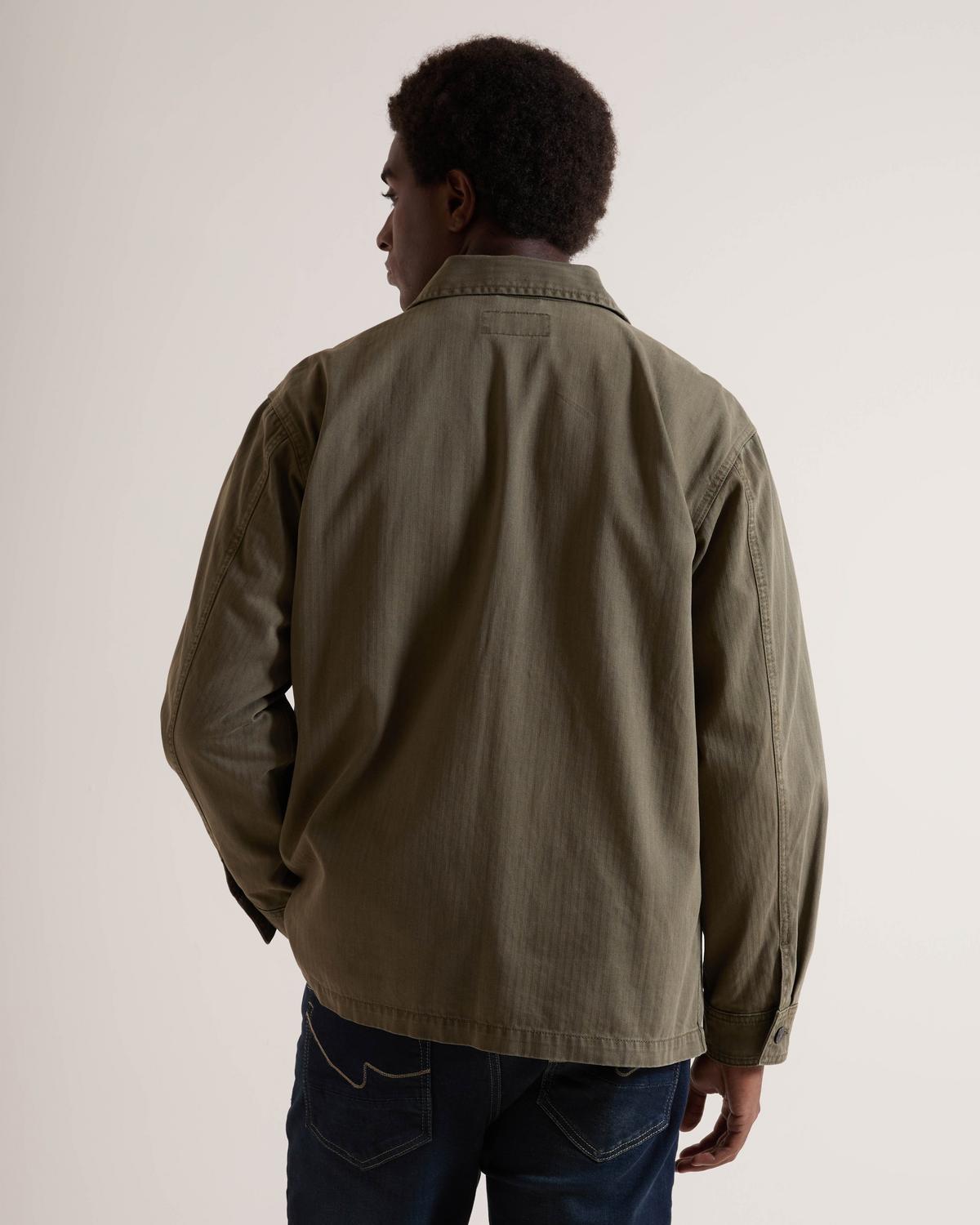 Old Khaki Sinner Herringbone Shacket Men's Casual Layering Jacket