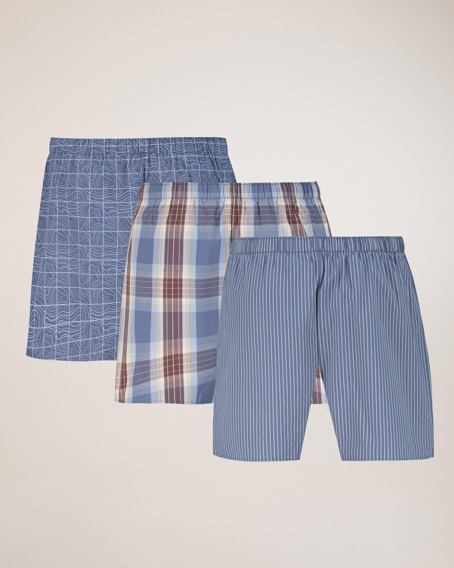 K-WAY Elements Men's Boxers 3 Pack Cotton Blue
