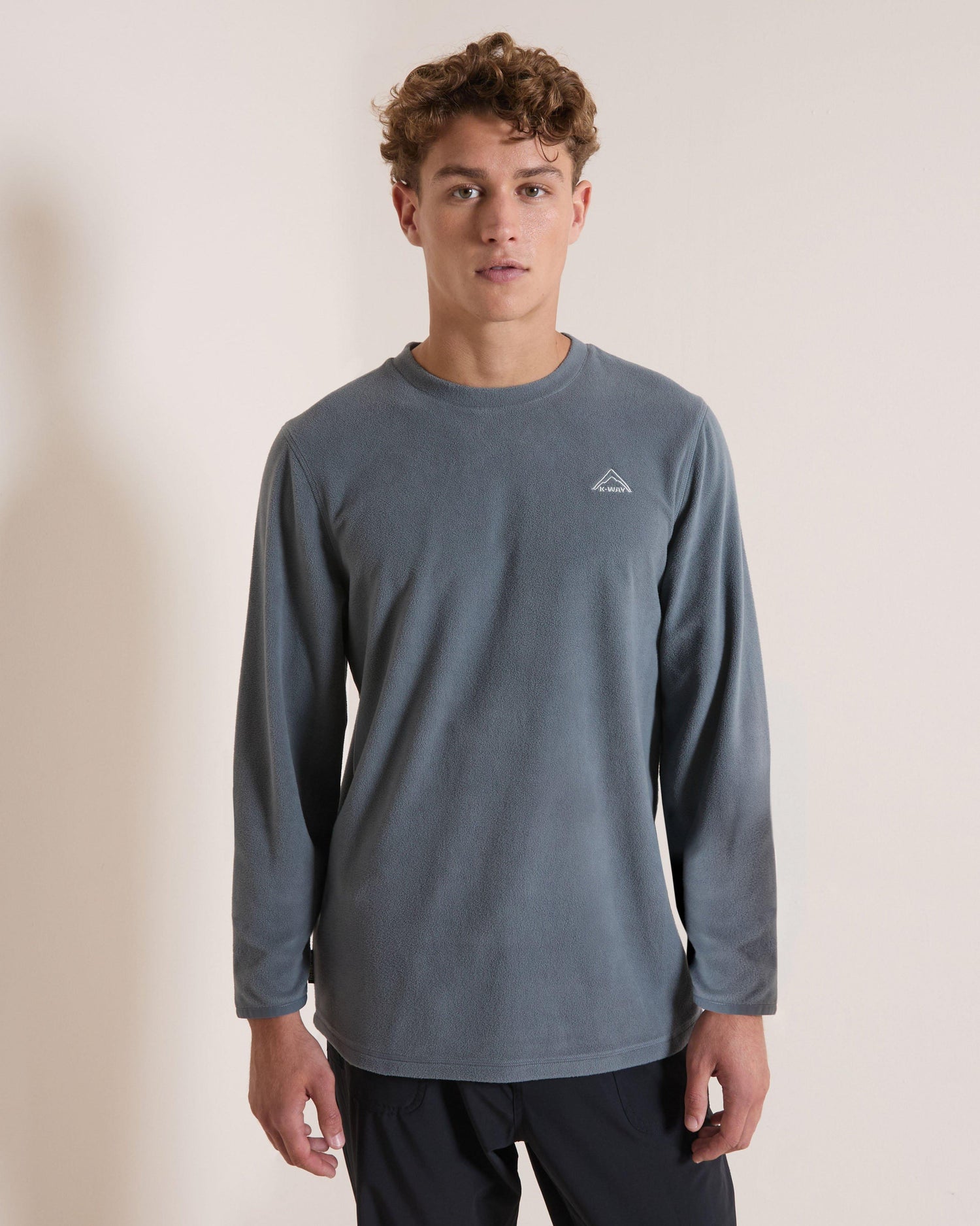 K-Way Men's Tankwa Fleece Top Lightweight Thermal Crew Neck
