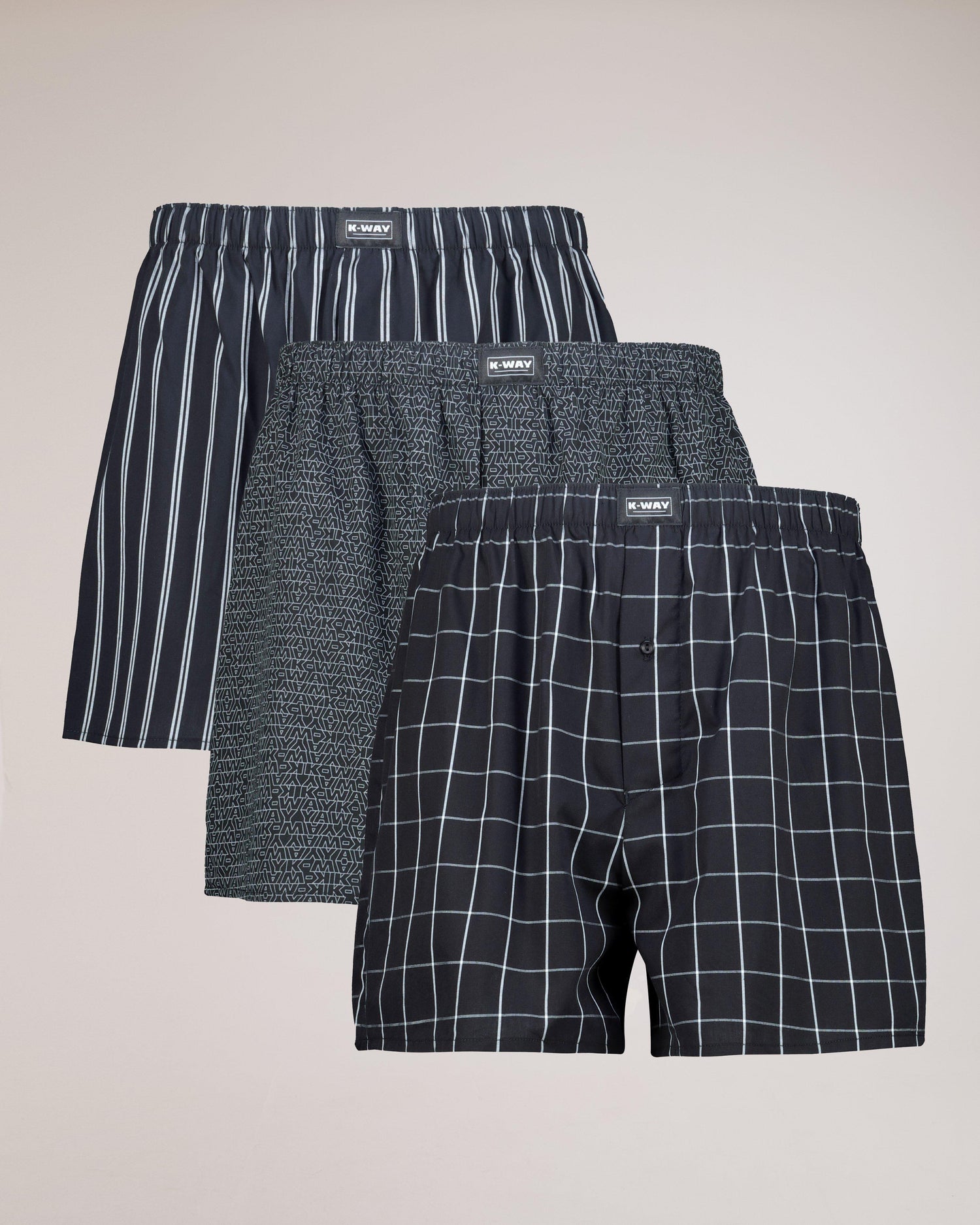 K-Way Elements Men's Boxer 3 Pack Black